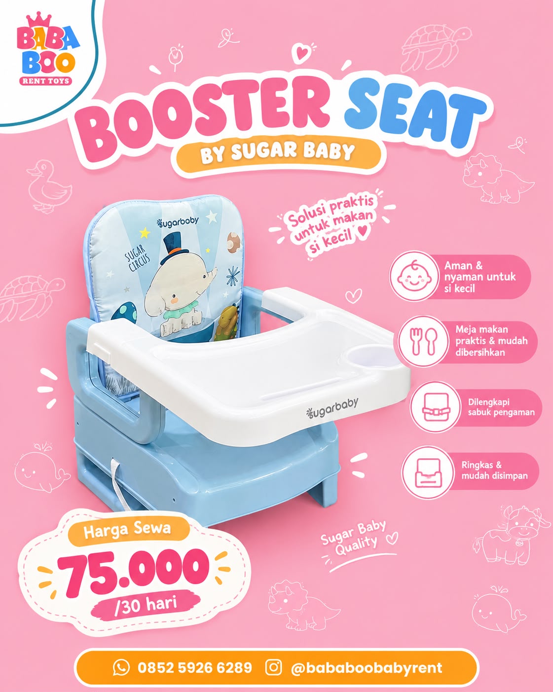 BOOSTER SEAT SUGAR BABY BLUE